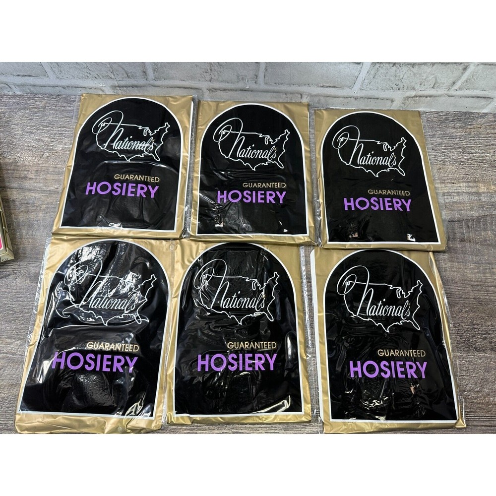 National Hosiery Style 900 Size A Short Neutral Beige Garter Stockings 6 Pair